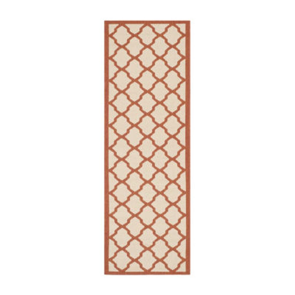 Safavieh Courtyard Collection Bailey Geometric Indoor/Outdoor Runner Rug