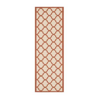 Safavieh Courtyard Collection Bailey Geometric Indoor/Outdoor Runner Rug