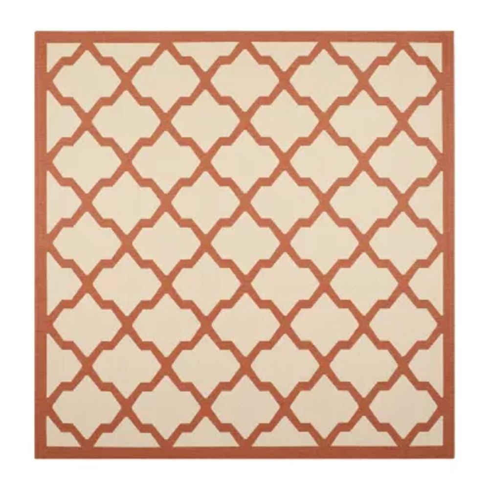 Safavieh Courtyard Collection Bailey Geometric Indoor/Outdoor Square Area Rug