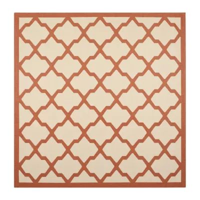 Safavieh Courtyard Collection Bailey Geometric Indoor/Outdoor Square Area Rug