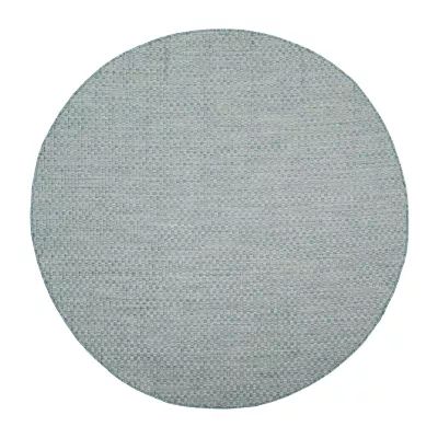 Safavieh Courtyard Collection Blanca Geometric Indoor/Outdoor Round Area Rug