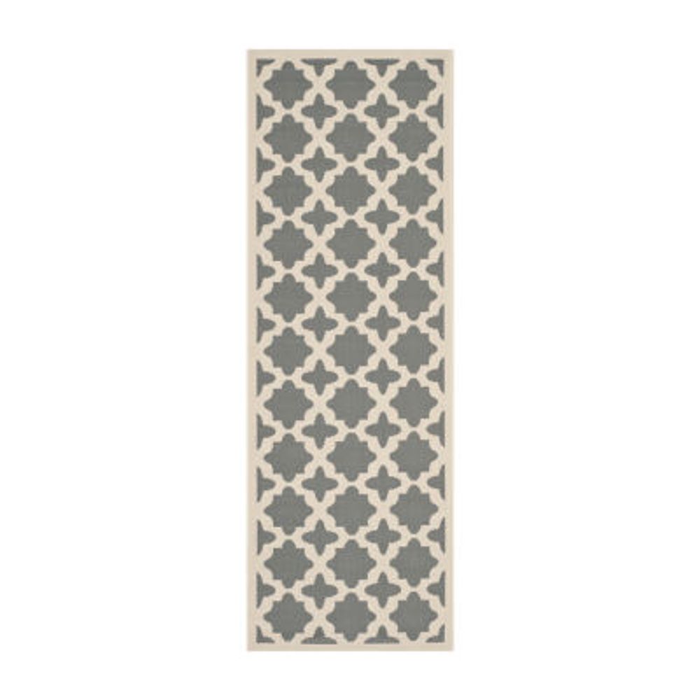 Safavieh Courtyard Collection Bokhara Geometric Indoor/Outdoor Runner Rug