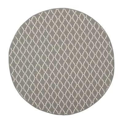 Safavieh Courtyard Collection Bora Geometric Indoor/Outdoor Round Area Rug