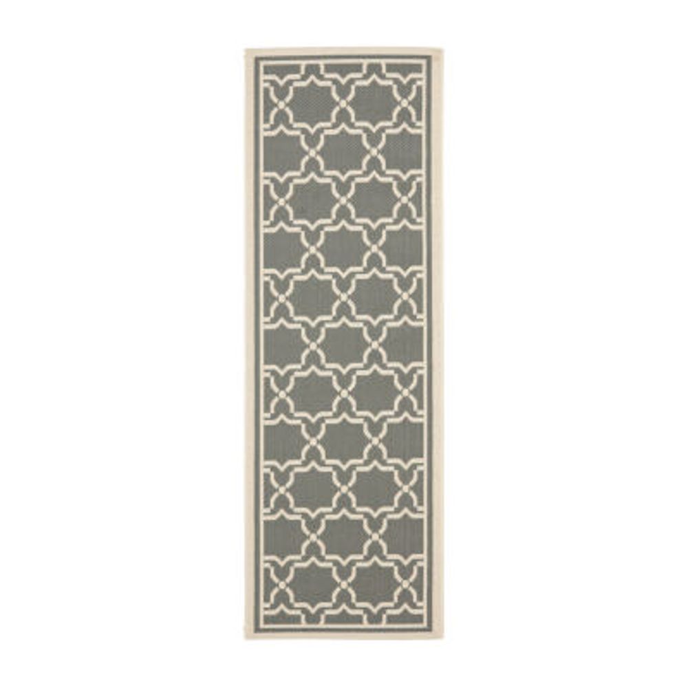 Safavieh Courtyard Collection Caymen Oriental Indoor/Outdoor Runner Rug