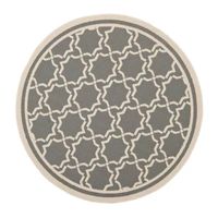 Safavieh Courtyard Collection Caymen Oriental Indoor/Outdoor Round Area Rug