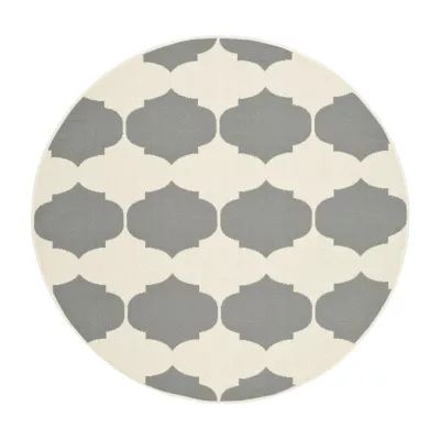 Safavieh Courtyard Collection Celina Geometric Indoor/Outdoor Round Area Rug