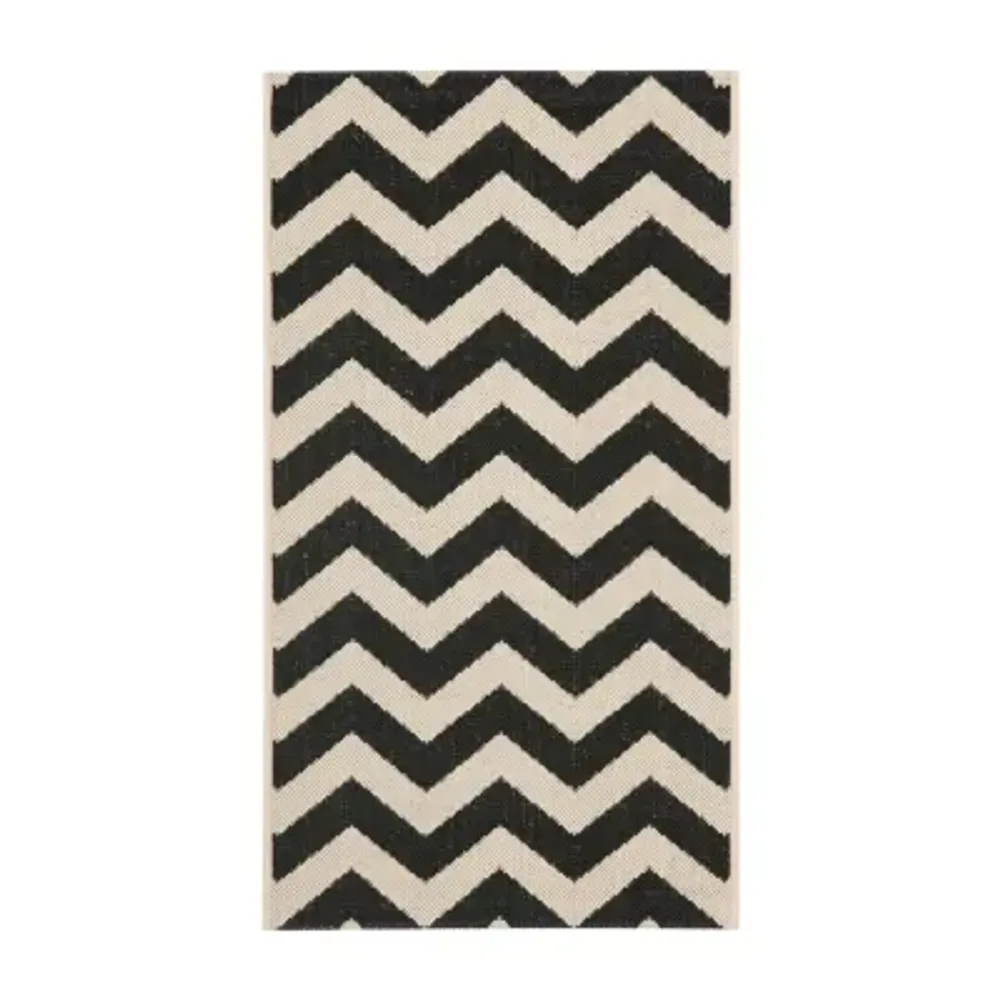 Safavieh Courtyard Collection Cennetig Chevron Indoor/Outdoor Area Rug