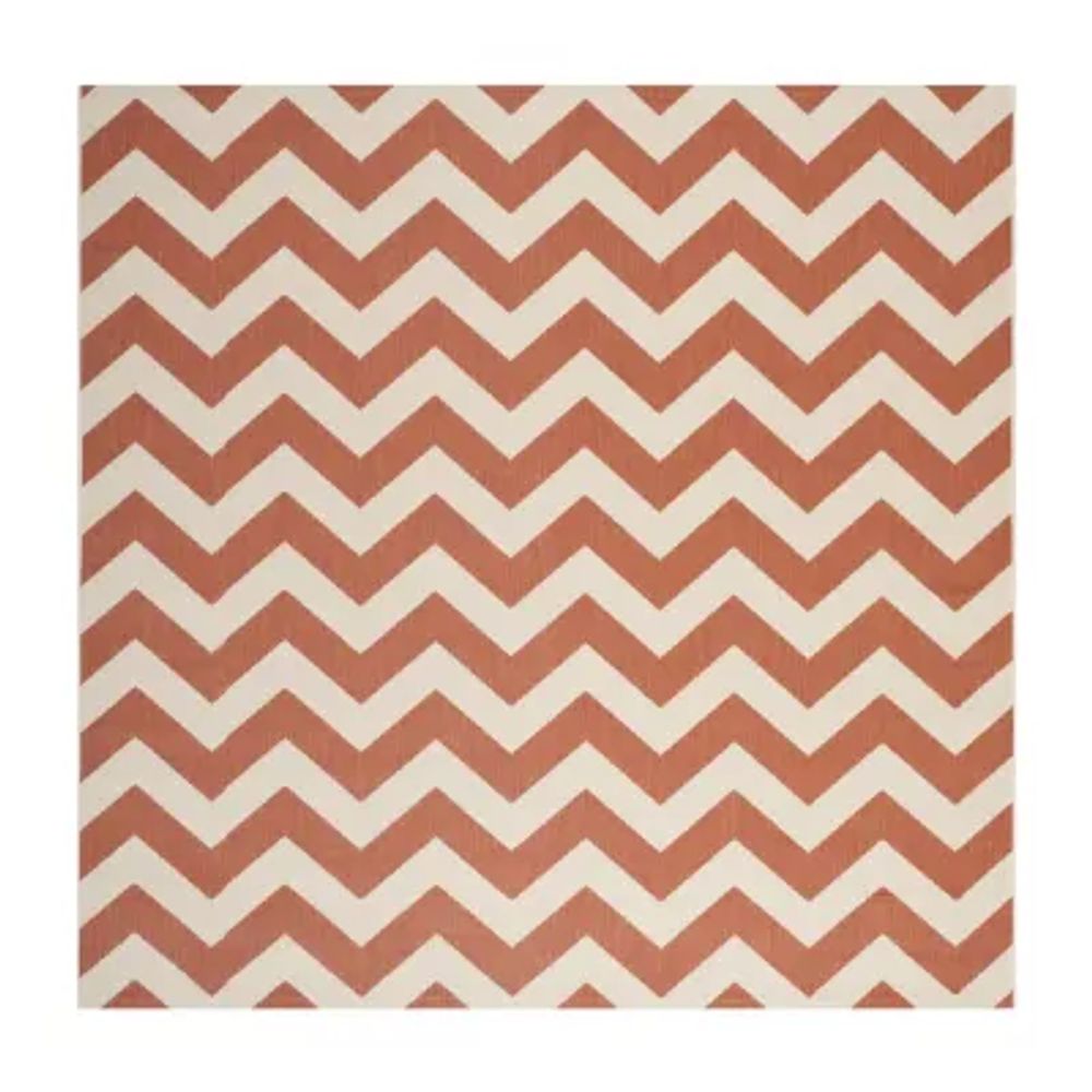 Safavieh Courtyard Collection Cennetig Chevron Indoor/Outdoor Square Area Rug