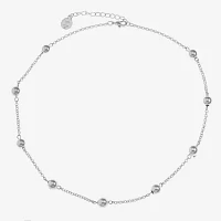 Liz Claiborne Silver Tone 17 Inch Cable Collar Necklace