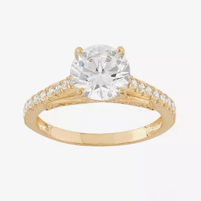 DiamonArt® Womens 2 1/2 CT. T.W. Lab Created White Cubic Zirconia 10K Gold Engagement Ring