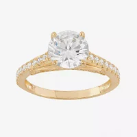 DiamonArt® Womens 2 1/2 CT. T.W. Lab Created White Cubic Zirconia 10K Gold Engagement Ring