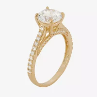 DiamonArt® Womens 2 1/2 CT. T.W. Lab Created White Cubic Zirconia 10K Gold Engagement Ring