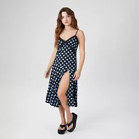 Forever 21 Womens Sleeveless Dots Midi Slip Dress Juniors