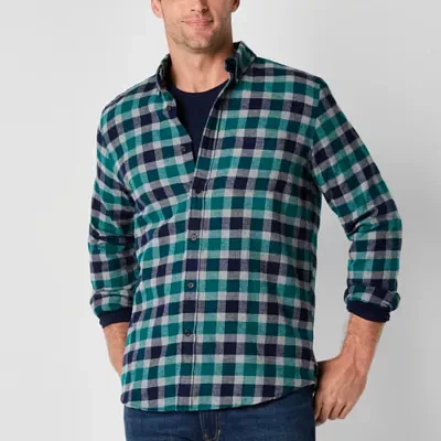 St. John's Bay Mens Classic Fit Long Sleeve Flannel Shirt