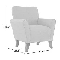 June Transitional Flared Arm Accent Chair in Linen