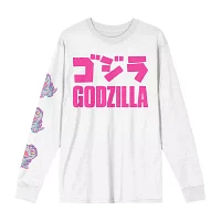 Juniors Toho Chibi Godzilla Long Sleeve Boyfriend Tee Womens Crew Neck Short Graphic T-Shirt