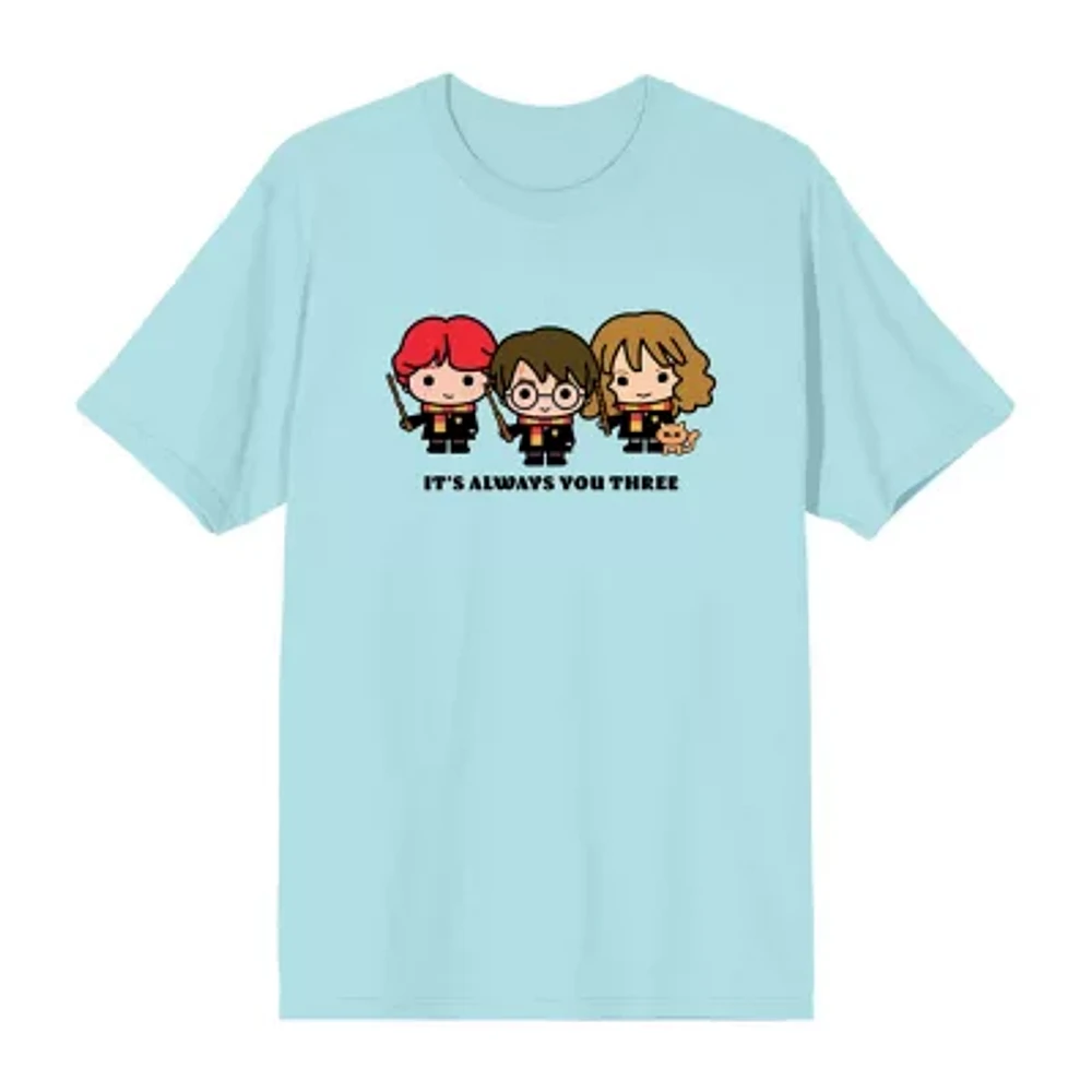 Juniors Harry Potter Chibi Boyfriend Tee Womens Crew Neck Short Sleeve Graphic T-Shirt