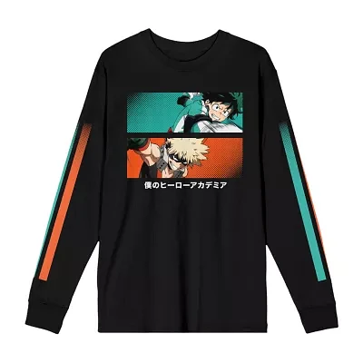 Juniors My Hero Academia Boyfriend Long Sleeve Womens Crew Neck Graphic T-Shirt