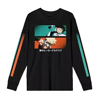 Juniors My Hero Academia Boyfriend Long Sleeve Womens Crew Neck Graphic T-Shirt