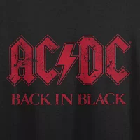 Juniors Acdc Back Black Cropped Tee Womens Crew Neck Short Sleeve Graphic T-Shirt