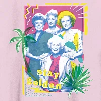 Juniors Golden Girls Pastel Art Womens Crew Neck Long Sleeve Sweatshirt