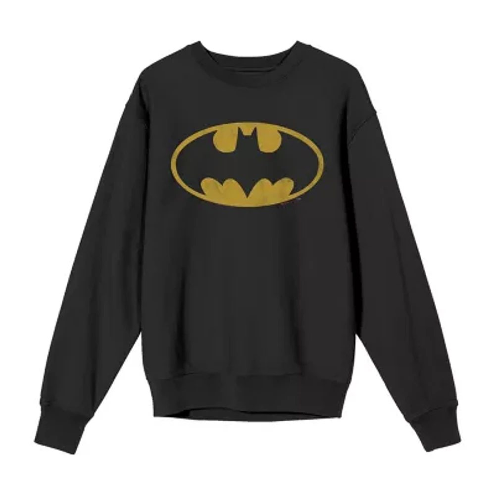 Juniors Womens Crew Neck Long Sleeve Batman Sweatshirt