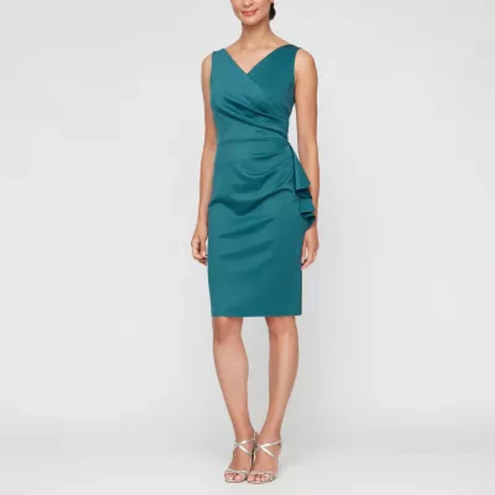 Atelier Danielle Womens Smoothing And Slimming Collection Sleeveless Sheath Dress