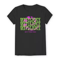 Little & Big Girls Beetlejuice Crew Neck Short Sleeve Graphic T-Shirt