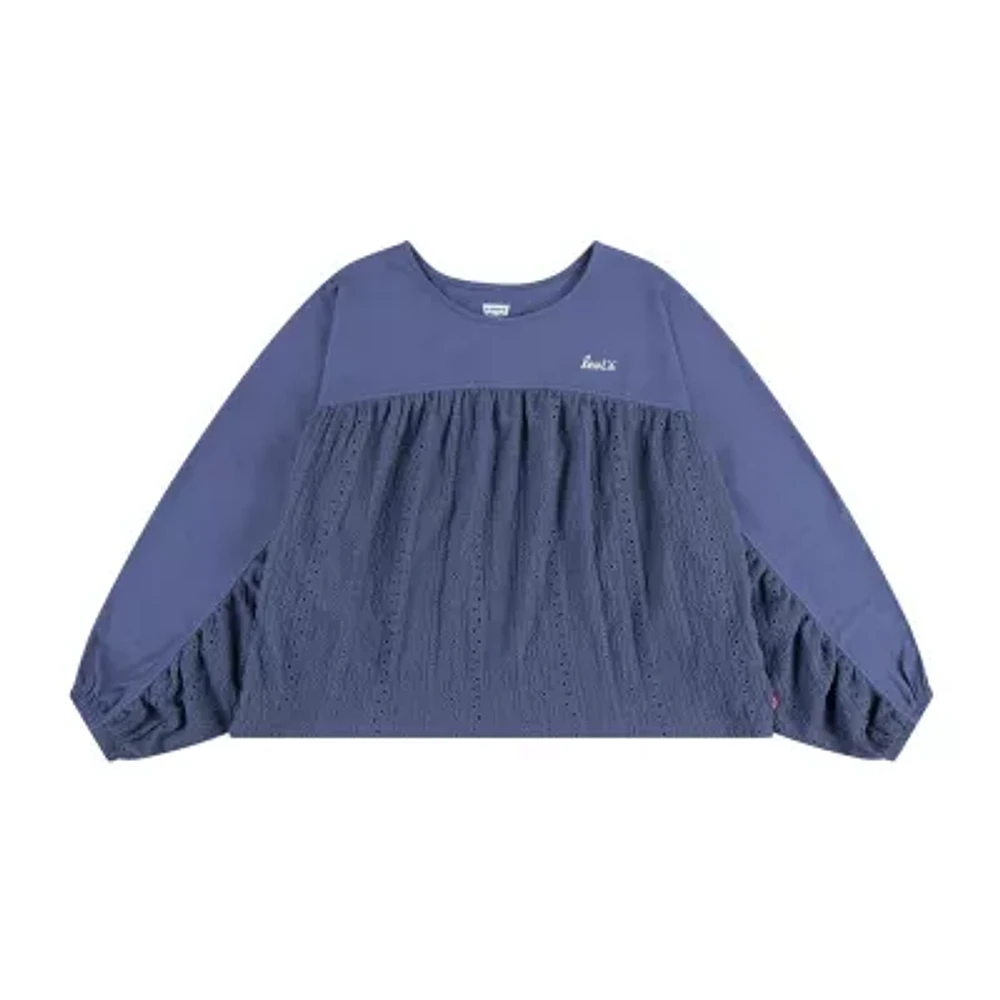 Levi's Big Girls Round Neck Long Sleeve Blouse