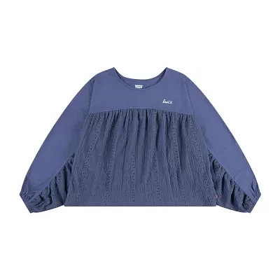 Levi's Big Girls Round Neck Long Sleeve Blouse