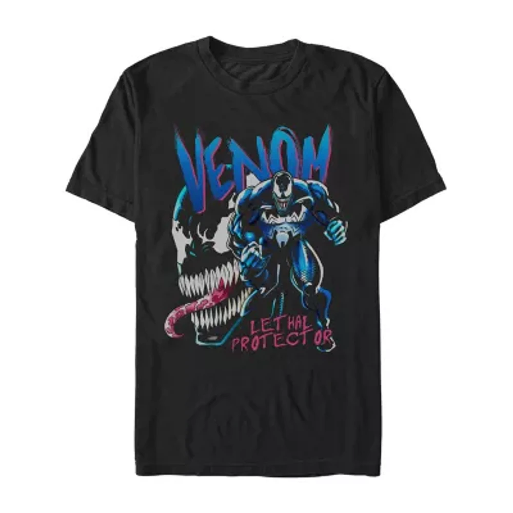 Novelty Mens Crew Neck Short Sleeve Regular Fit Venom Graphic T-Shirt