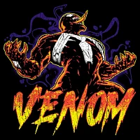 Mens Short Sleeve Venom Graphic T-Shirt