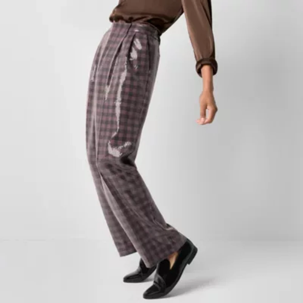 Johnny Wujek for JCPenney Sequins Mens Checked Straight Fit Suit Pants