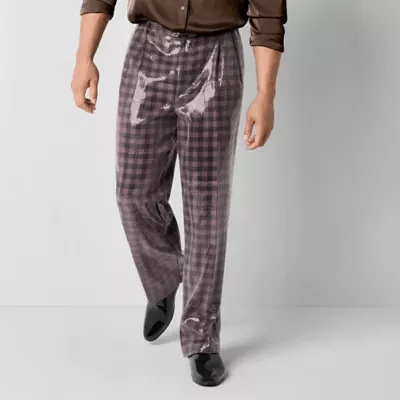 Johnny Wujek for JCPenney Sequins Mens Big and Tall Checked Straight Fit Suit Pants