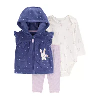 Carter's Baby Girls 3-pc. Pant Set