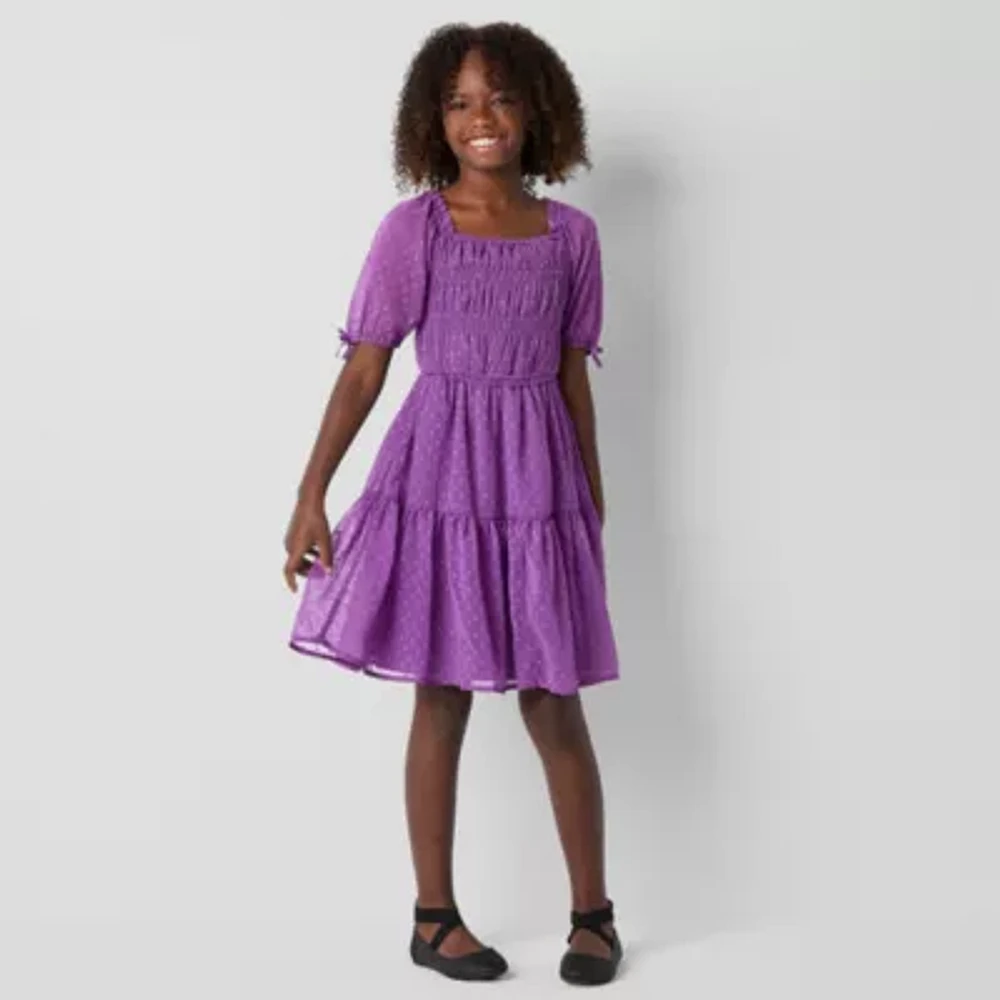 Thereabouts Little & Big Girls Short Sleeve A-Line Dress