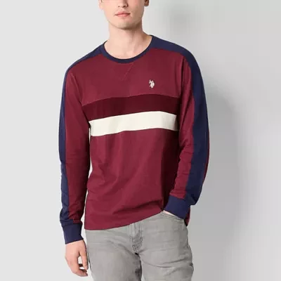 U.S. Polo Assn. Colorblock Mens Crew Neck Long Sleeve T-Shirt