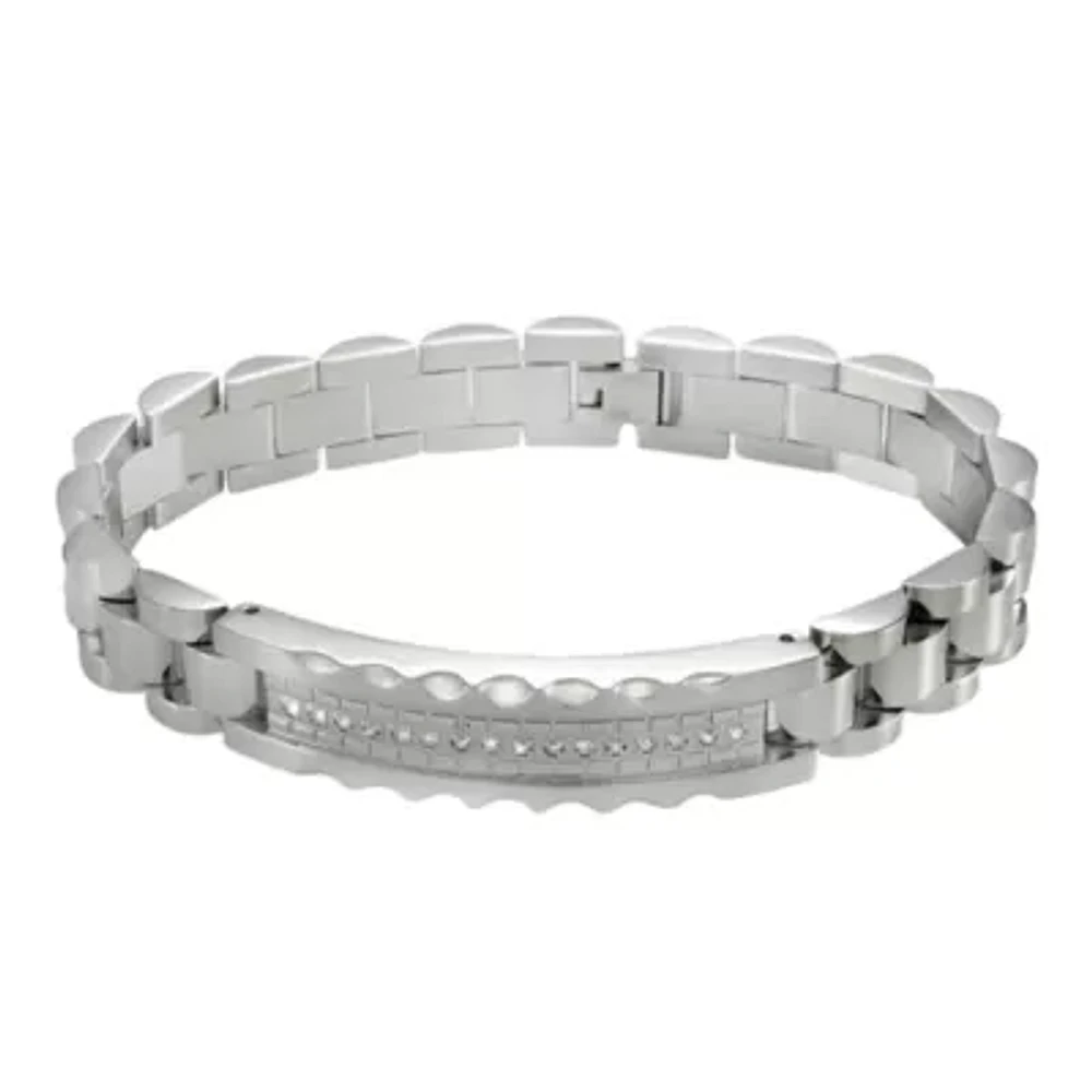 Men’s 1/5 CT. T.W. Diamond Stainless Steel Bracelet