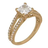 DiamonArt® Womens 1 / CT. T.W. Lab Created White Cubic Zirconia 10K Gold Engagement Ring