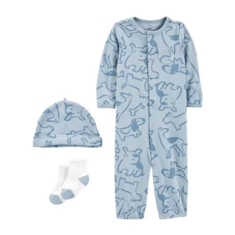 Carter's Baby Boys Crew Neck Long Sleeve 3-pc. Nightgown
