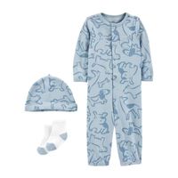 Carter's Baby Boys Crew Neck Long Sleeve 3-pc. Nightgown