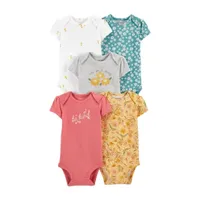 Carter's Baby Girls 5-pc. Crew Neck Short Sleeve Bodysuit