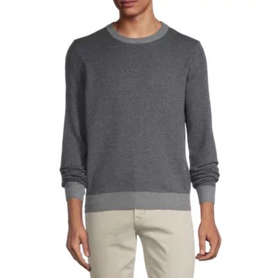 Stafford Mens Crew Neck Long Sleeve Pullover Sweater