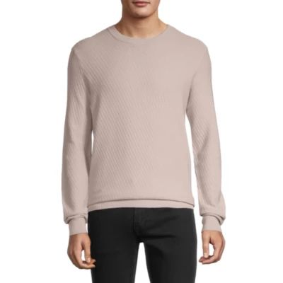 J. Ferrar Slim Mens Crew Neck Long Sleeve Pullover Sweater