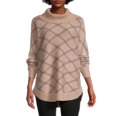 Liz Claiborne Womens Cowl Neck Long Sleeve Pullover Sweater