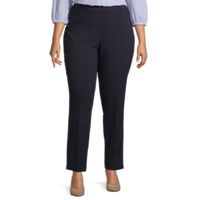 Liz Claiborne Plus Womens Amy Mid Rise Straight Pull-On Pants