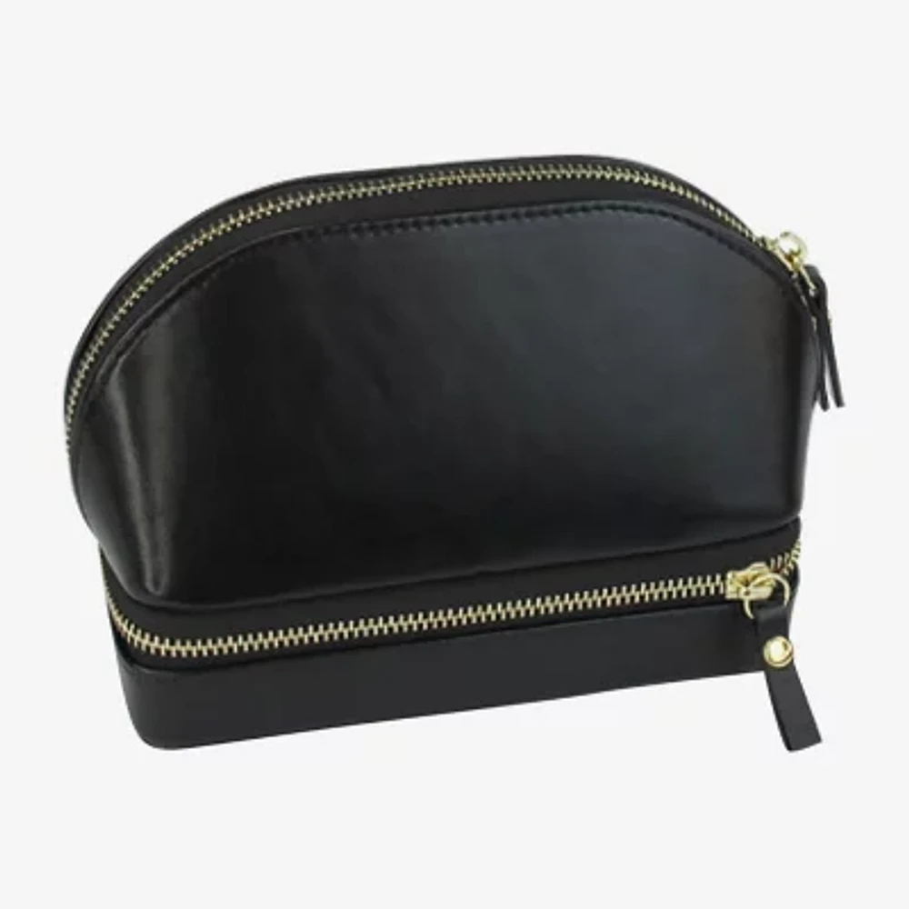 Mele And Co Duo Mirrored Black Jewelry Travel Case