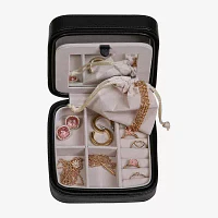 Mele And Co Dana Mirrored Black Jewelry Travel Case