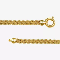 14K Gold Inch Hollow Rope Chain Bracelet