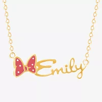 Disney Personalized Minnie Mouse 14K Yellow Gold over Sterling Silver & Enamel Name Necklace